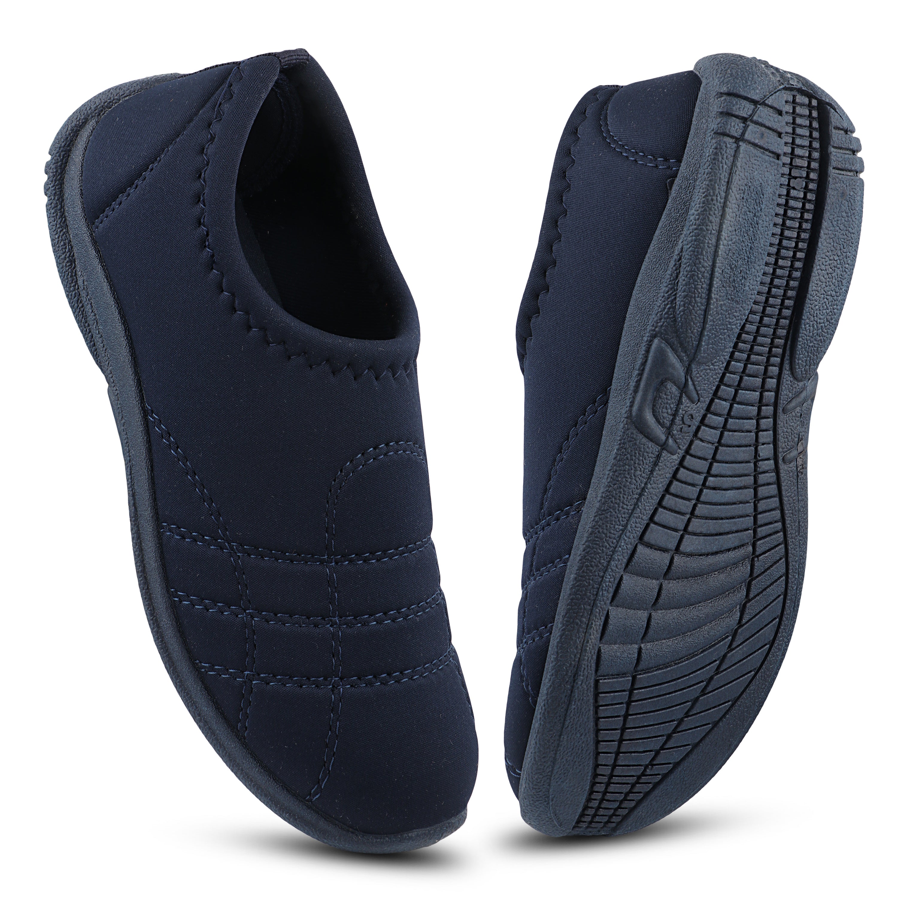 FUEL Comfort-05 Lightweight & Breathable Lycra Upper with Cushioned Footbed Casual Slip-On Shoes for Women's (Navy)