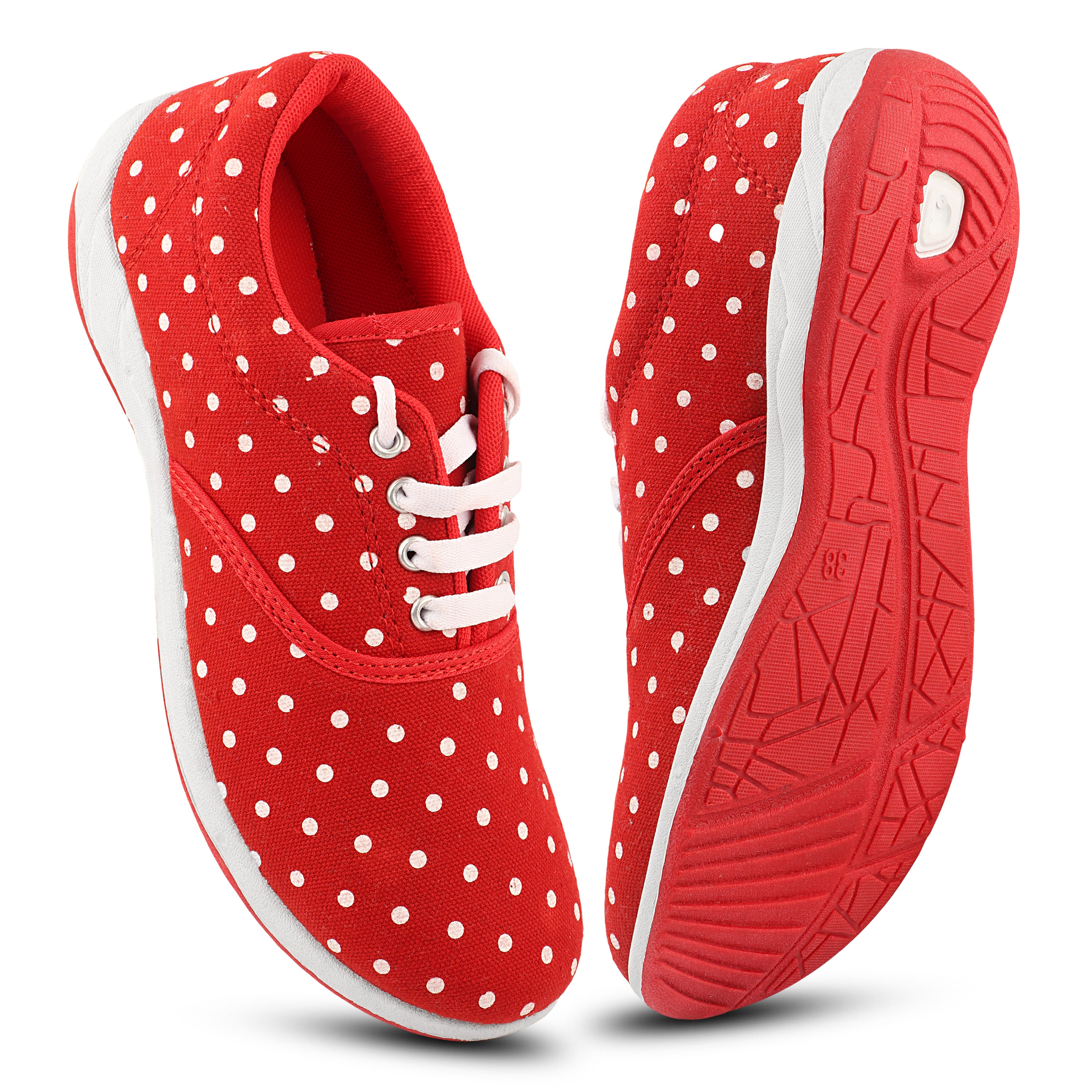 FUEL Julie Lightweight & Comfortable with Cushioned Footbed and Breathable Canvas Upper Slip-on Shoes for Women's (Red)