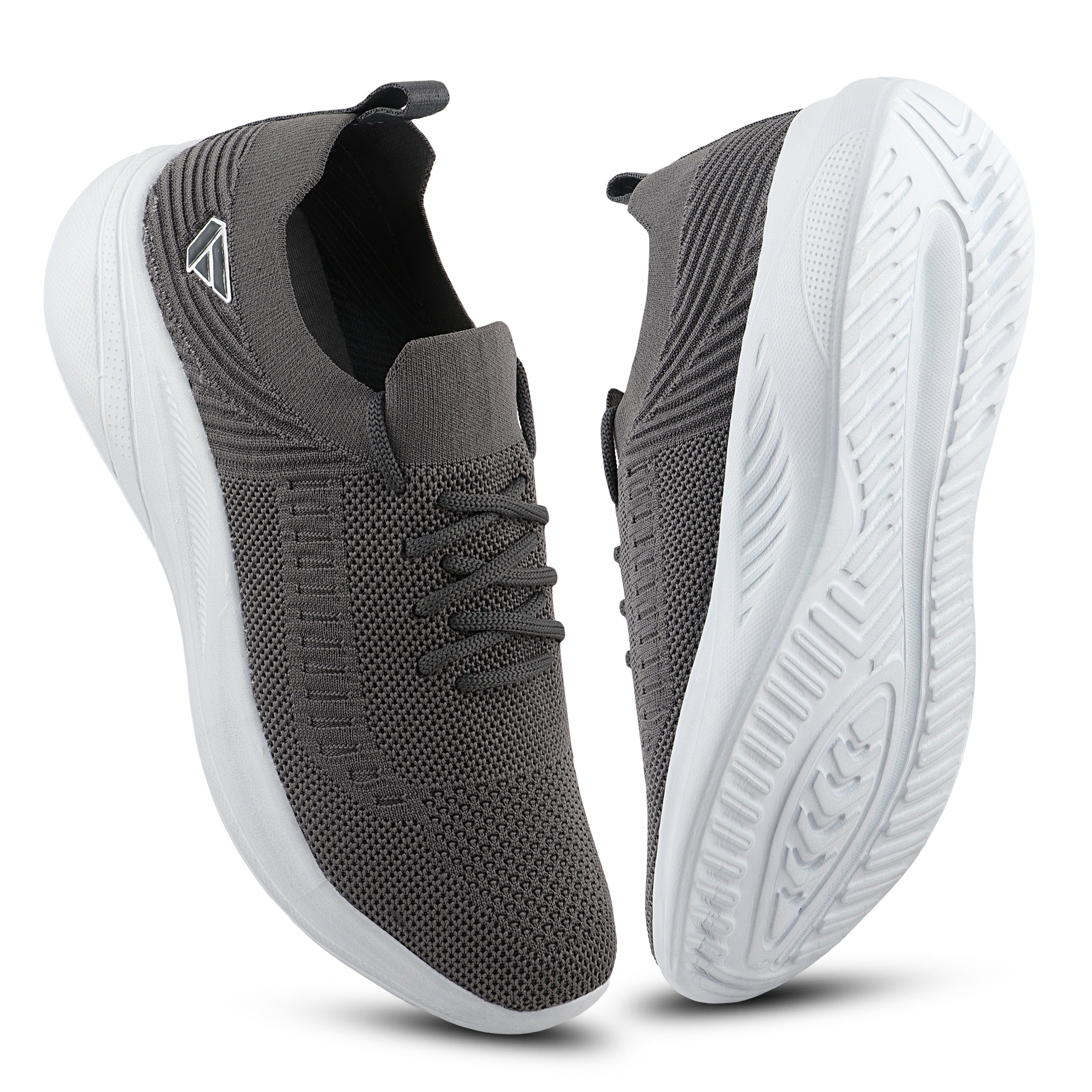 FUEL Player Breathable Knitted Fabric and Lightweight EVA Sole with Cushioned Footbed Sports Shoes for Men's (Grey)