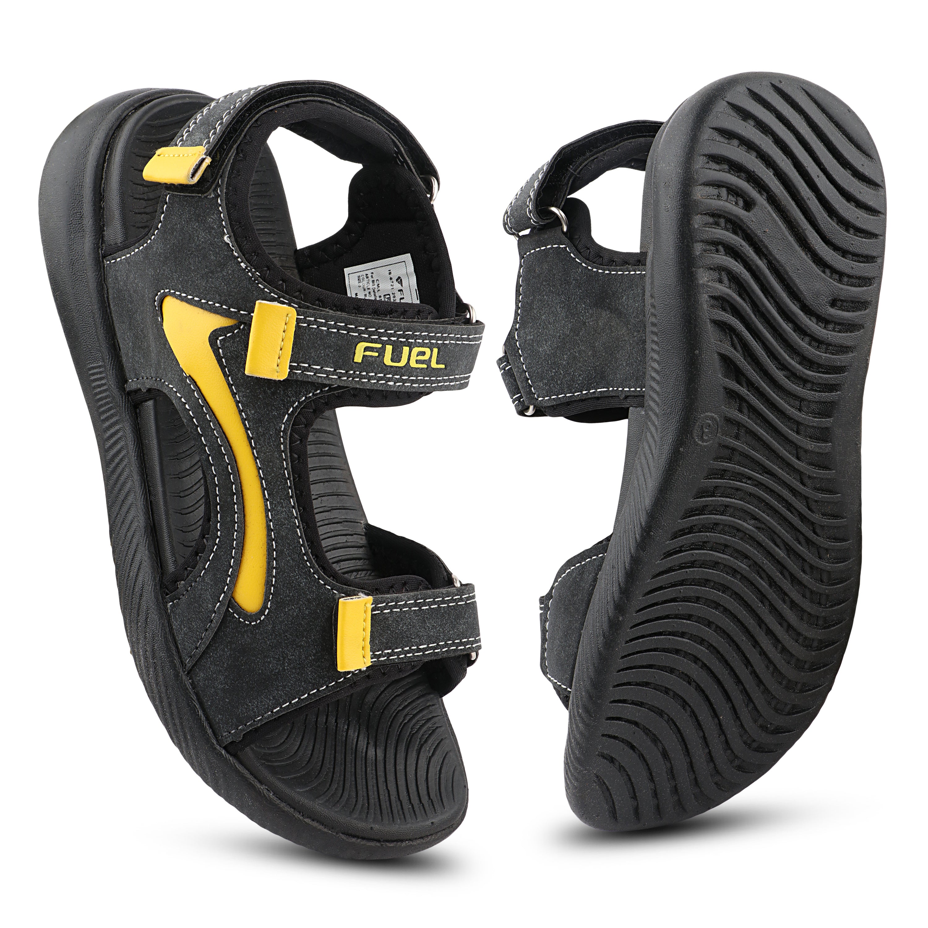 FUEL Power-lite-03 Lightweight & Comfortable with Cushioned Footbed & EVA Sole Sandal for Kids (Black)