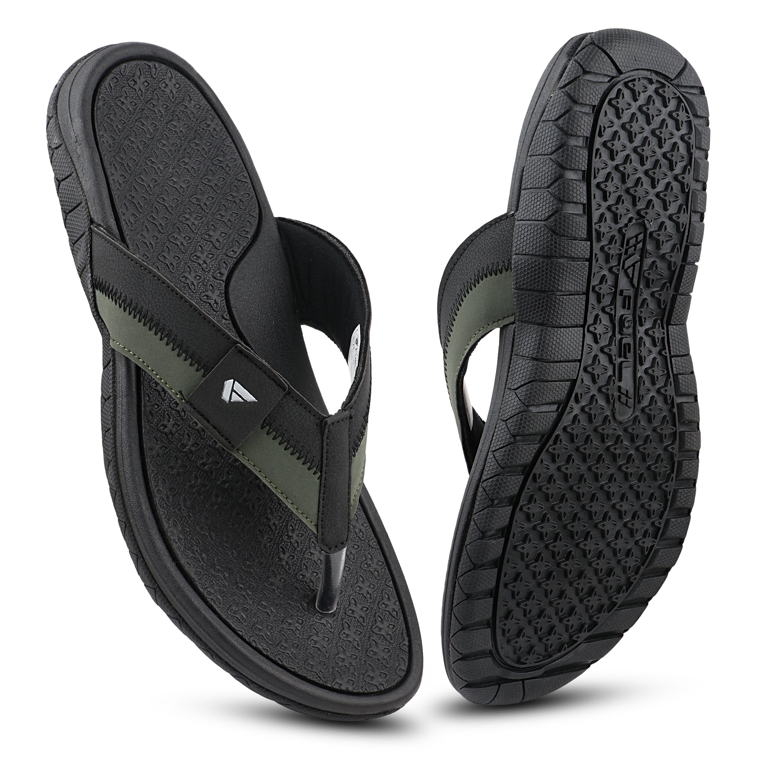 FUEL Havana Men’s Slippers | Comfortable Slip-On Slippers | Lightweight EVA + TPR Sole | Cushioned Footbed | Synthetic Casual Slippers for Daily, Home, Walking & Regular Use (Green)