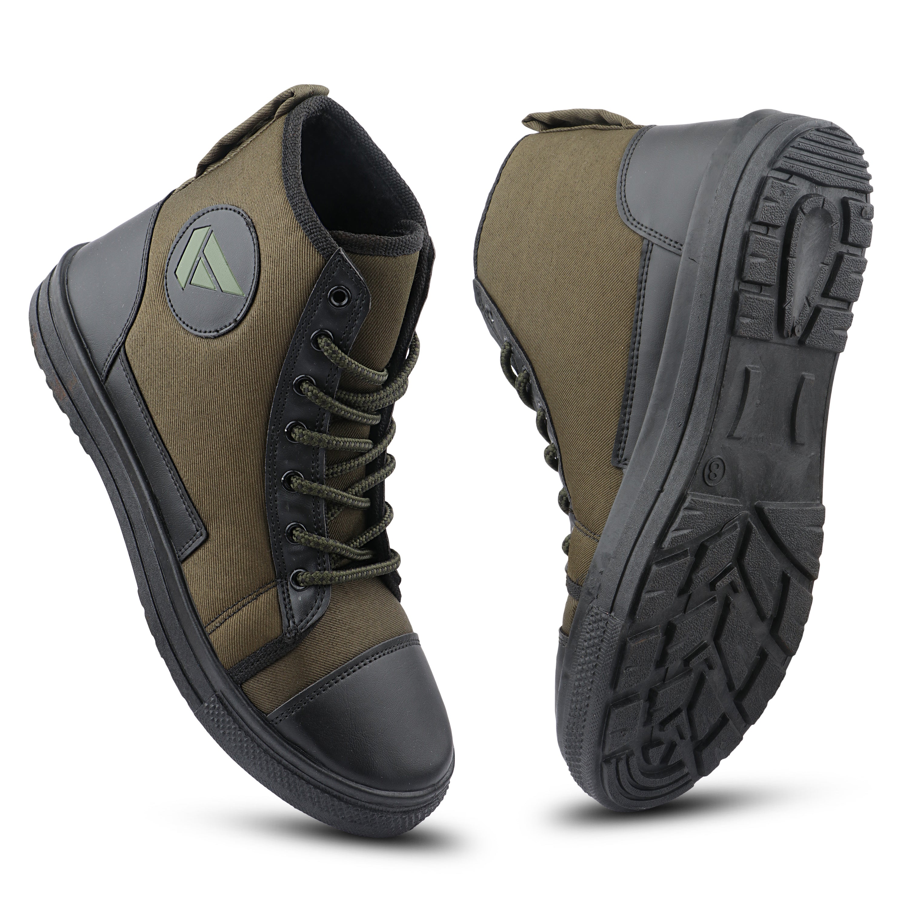 FUEL Yodha Adventure Jungle Boots for Men – Olive Canvas Tactical Boots