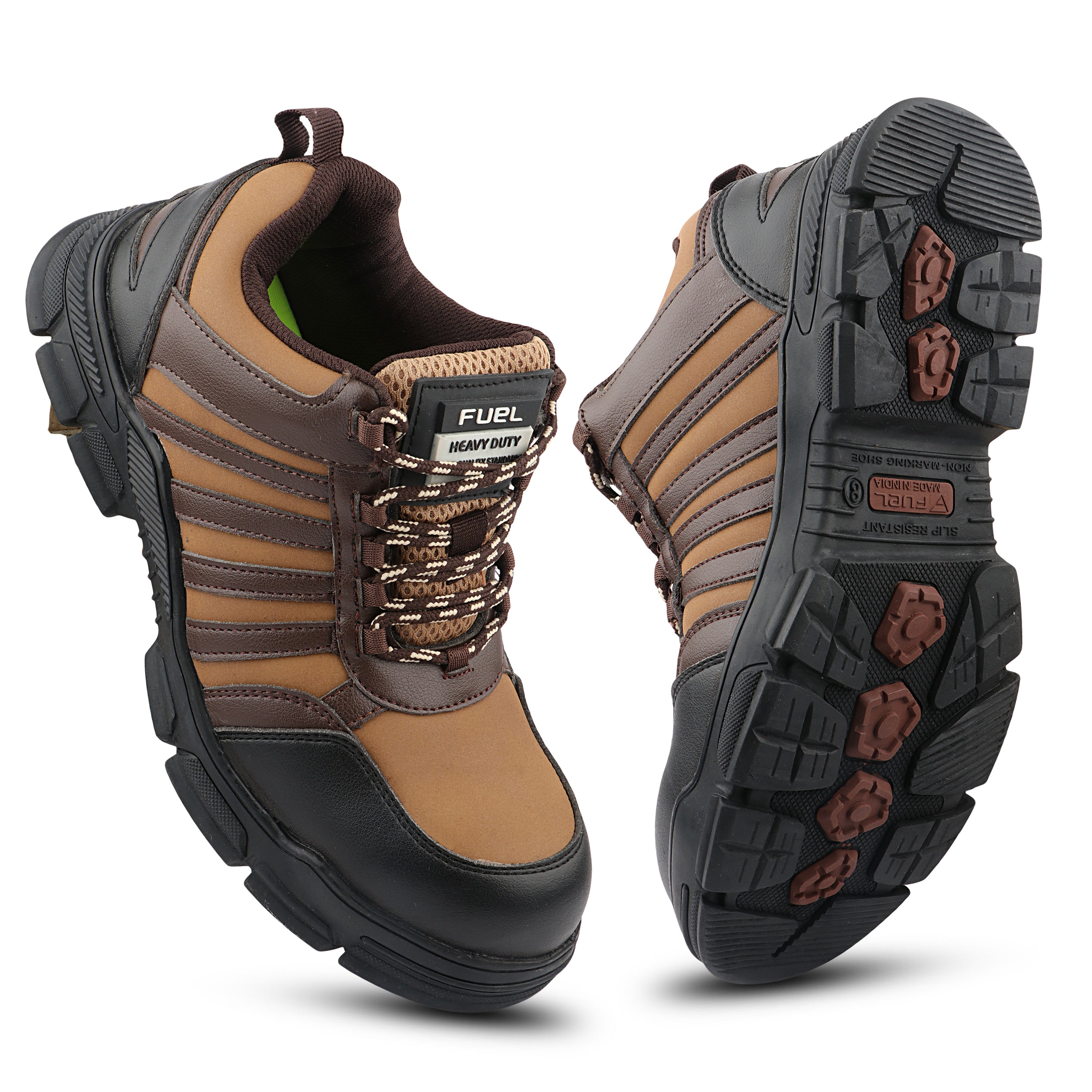 FUEL Reevon-03 Safety Shoes for Men | 200J Non-Metallic Toe Cap | Kevlar Insole | Nitrile Rubber Sole | Micro Fibre Upper | Air Mesh Lining | Industrial & Work Shoes