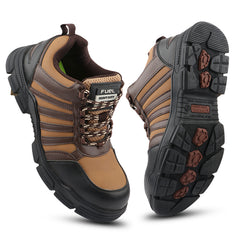 FUEL Reevon-03 Safety Shoes for Men | 200J Non-Metallic Toe Cap | Kevlar Insole | Nitrile Rubber Sole | Micro Fibre Upper | Air Mesh Lining | Industrial & Work Shoes
