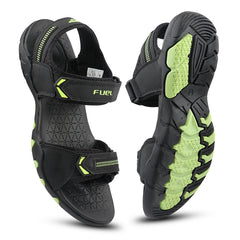 FUEL Sprandi-01 Sports Sandals for Men | Lightweight Walking & Outdoor Sandals | Breathable Mesh + Rexine | Easy Velcro Fit | EVA + TPR Sole | Cushioned Footbed (P.Green)