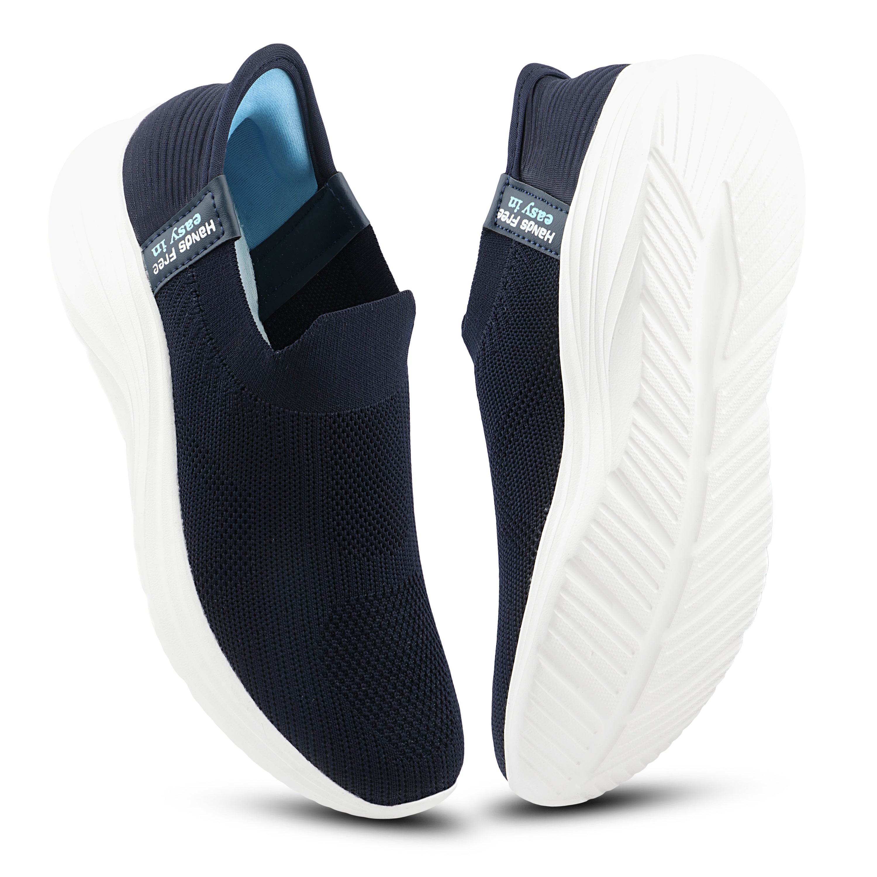 FUEL Gloria Women's Slip-On Shoes | Lightweight Casual Shoes | Soft Knitted Fabric Upper | Easy Slip-On Design | EVA Sole | Cushioned Footbed | Comfortable Everyday Footwear (Navy)