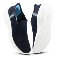 FUEL Gloria Women's Slip-On Shoes | Lightweight Casual Shoes | Soft Knitted Fabric Upper | Easy Slip-On Design | EVA Sole | Cushioned Footbed | Comfortable Everyday Footwear (Navy)