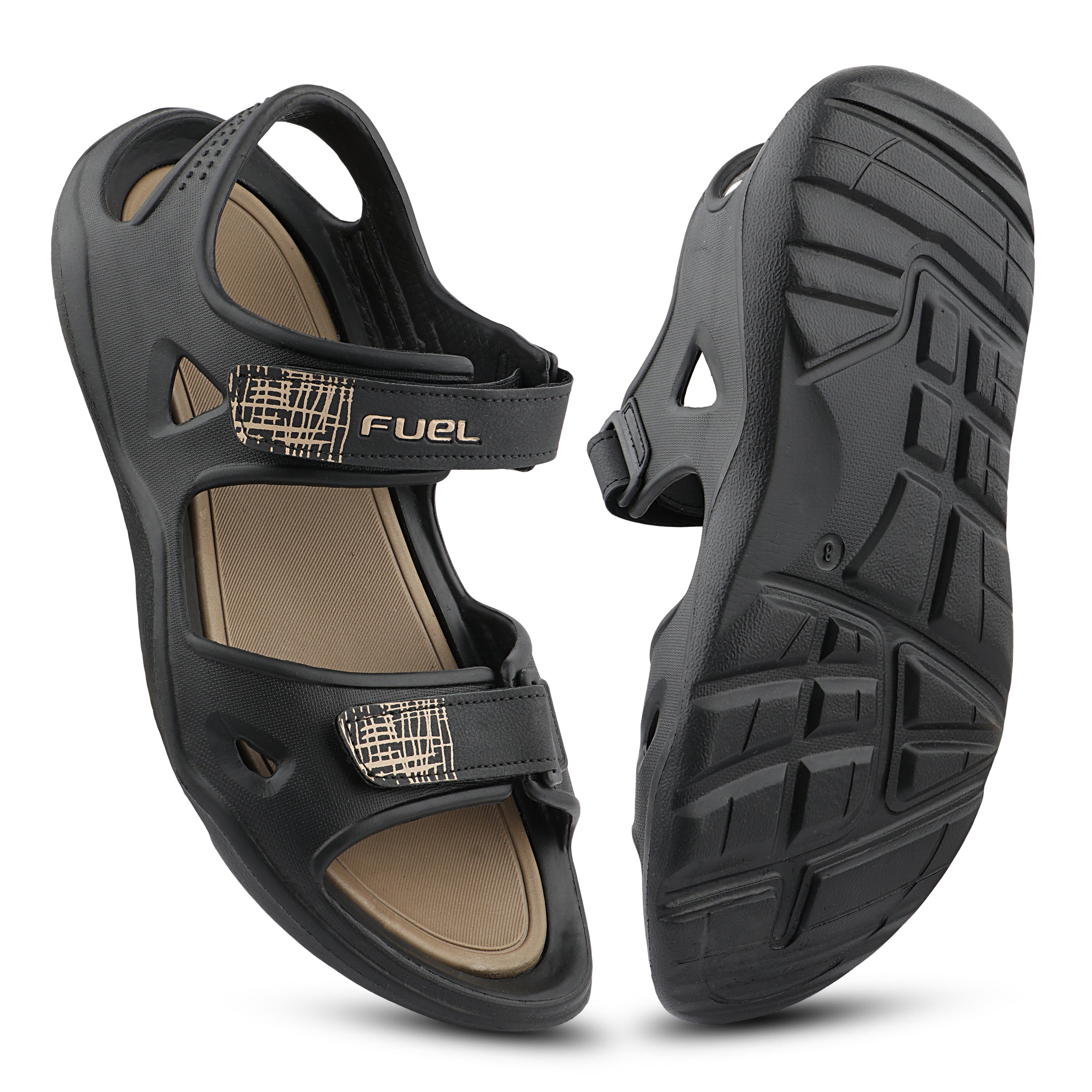 FUEL Jacob-01 Sports Sandal – Comfortable & Durable EVA Footwear with Adjustable Velcro Closure and Cushioned Footbed for Walking, Casual Wear & Outdoor Activities (Brown)