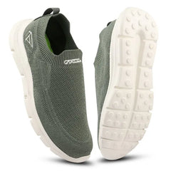 FUEL Flash-03 Men’s Casual Shoes, Green Textured Slip-On Footwear with Chunky White Sole for Everyday Wear, (Green)