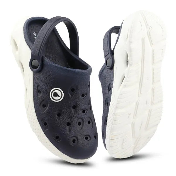 FUEL XO-Rova Clogs for Men – Lightweight & Comfortable EVA Clogs with Cushioned Footbed, Slip-On Design and Durable Sole for Everyday Wear, (Navy)