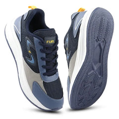 FUEL XO-Blaze Shoes for Men – Stylish & Lightweight Lycra Upper Shoes with Comfortable EVA Insole and Durable Sole for Everyday Casual Wear, (Blue, Purple)