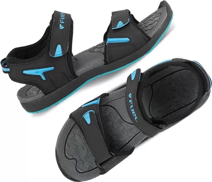 Fuel Mark Sandals For Men's (Black-Aqua)