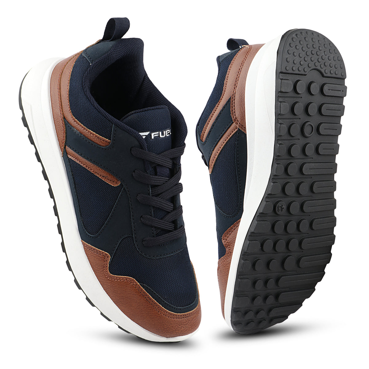 Fuel Neostep-01 Casual Sports Shoes  Lightweight Walking & Running Sneakers For Men's (Navy/Tan)