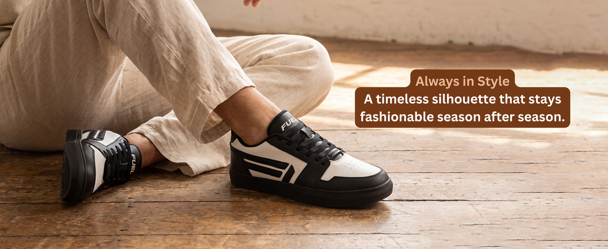 FUEL Nava-01 Shoes Series For Men  Style & Comfort Sneakers For Men's (Black-White)