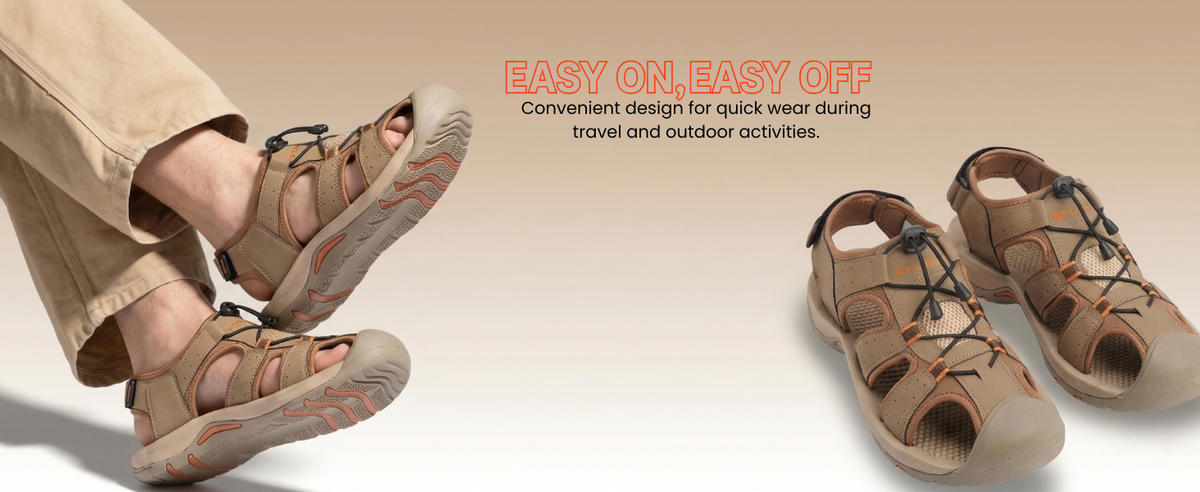 FUEL Soldier-02 Flexible Fisherman Sandals for Men (Beige)