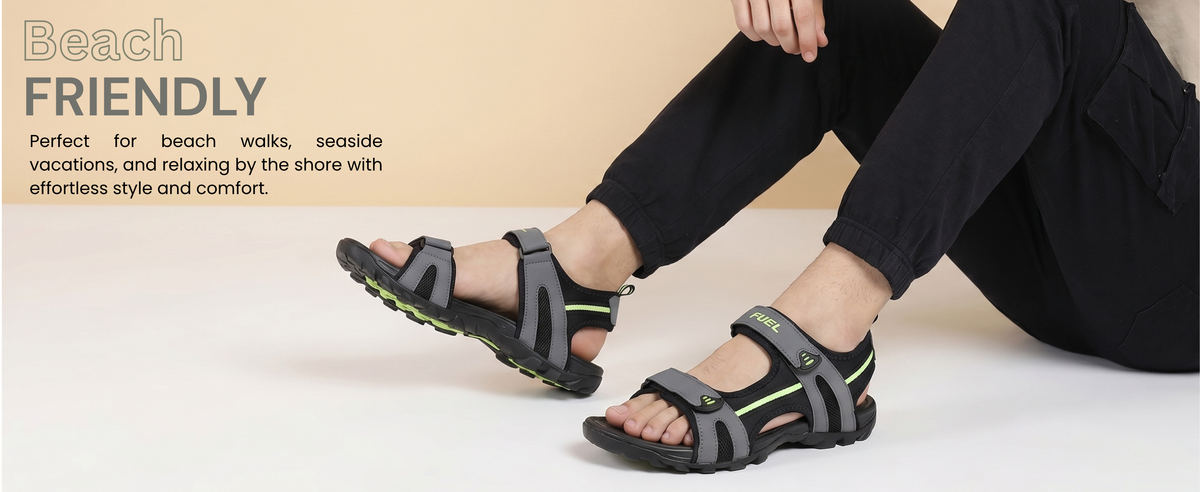 FUEL Punch-01 Trendy & Comfortable Sports Sandals for Men (Grey)