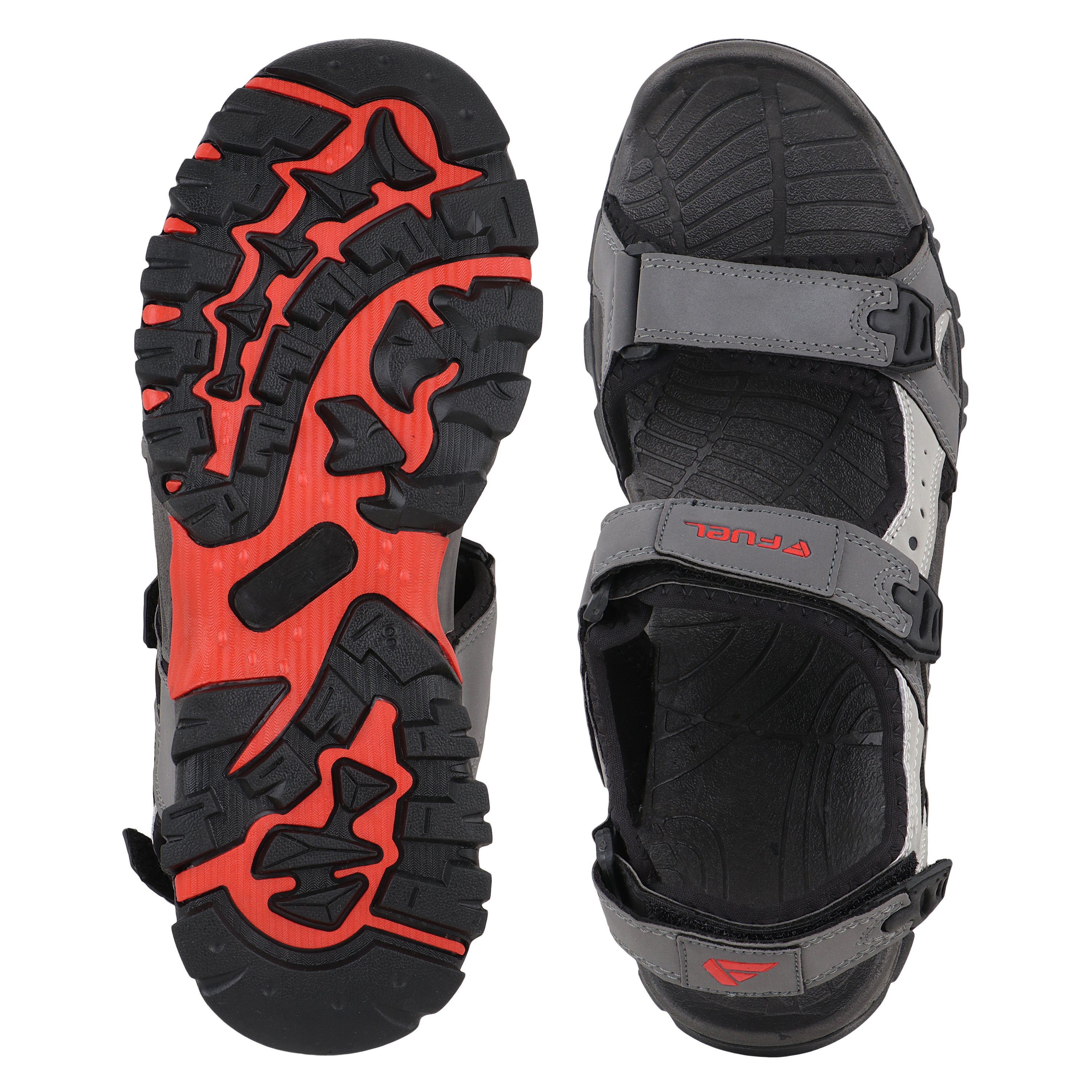 FUEL Timberland-08 Comfortable and Lightweight with Cushioned Footbed Sole Sports Sandals for Men (Grey)