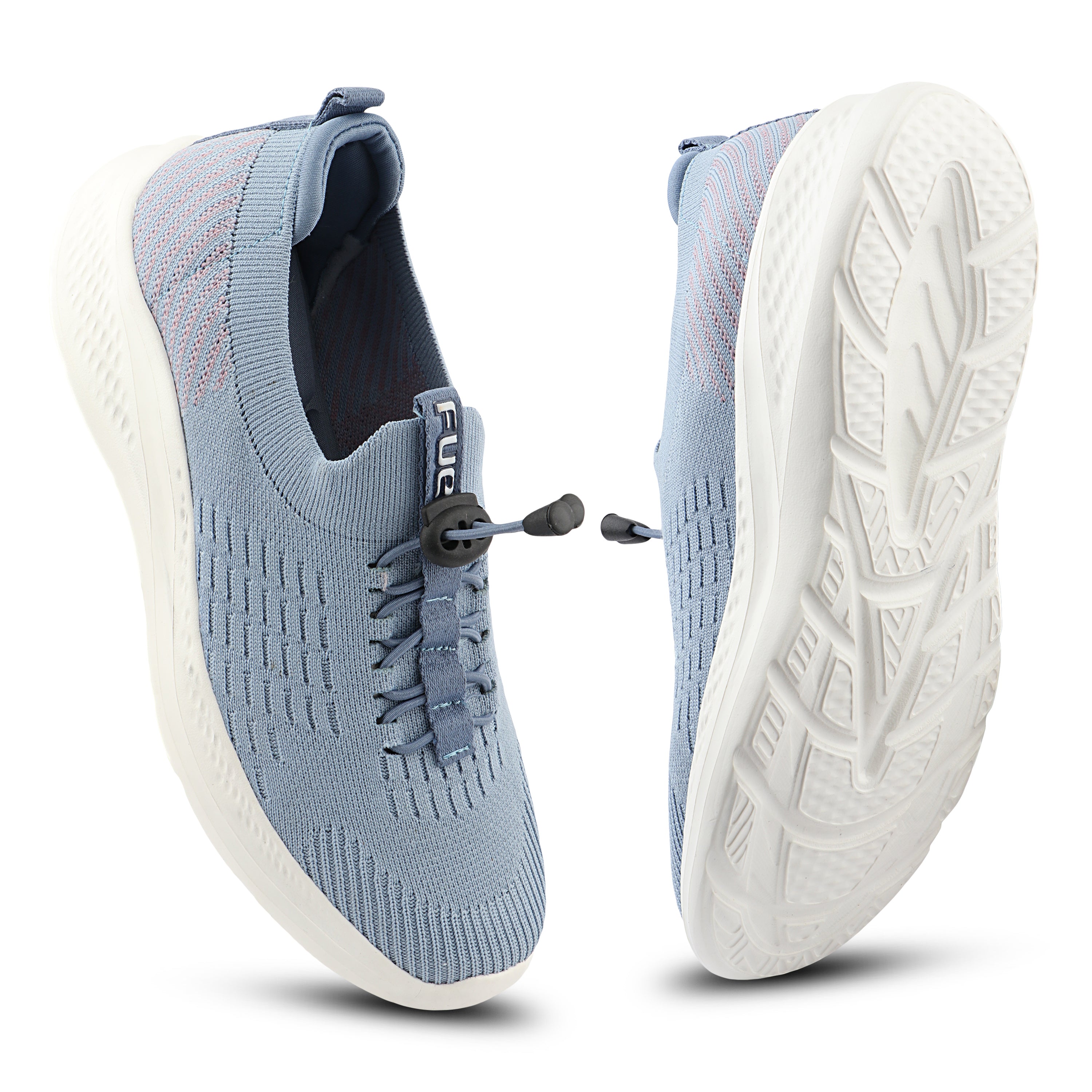 FUEL Lacy Breathable & Cushioned Footbed Running & Walking Lace-Up Sports Shoes For Women's (Blue)