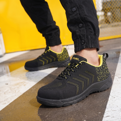 FUEL Arsenal Lightweight Safety Shoes for Men – Durable Industrial Sports Design with Strong Knitted Upper, PVC Sole, and 100J Metallic Toe Cap (UK 6–11)