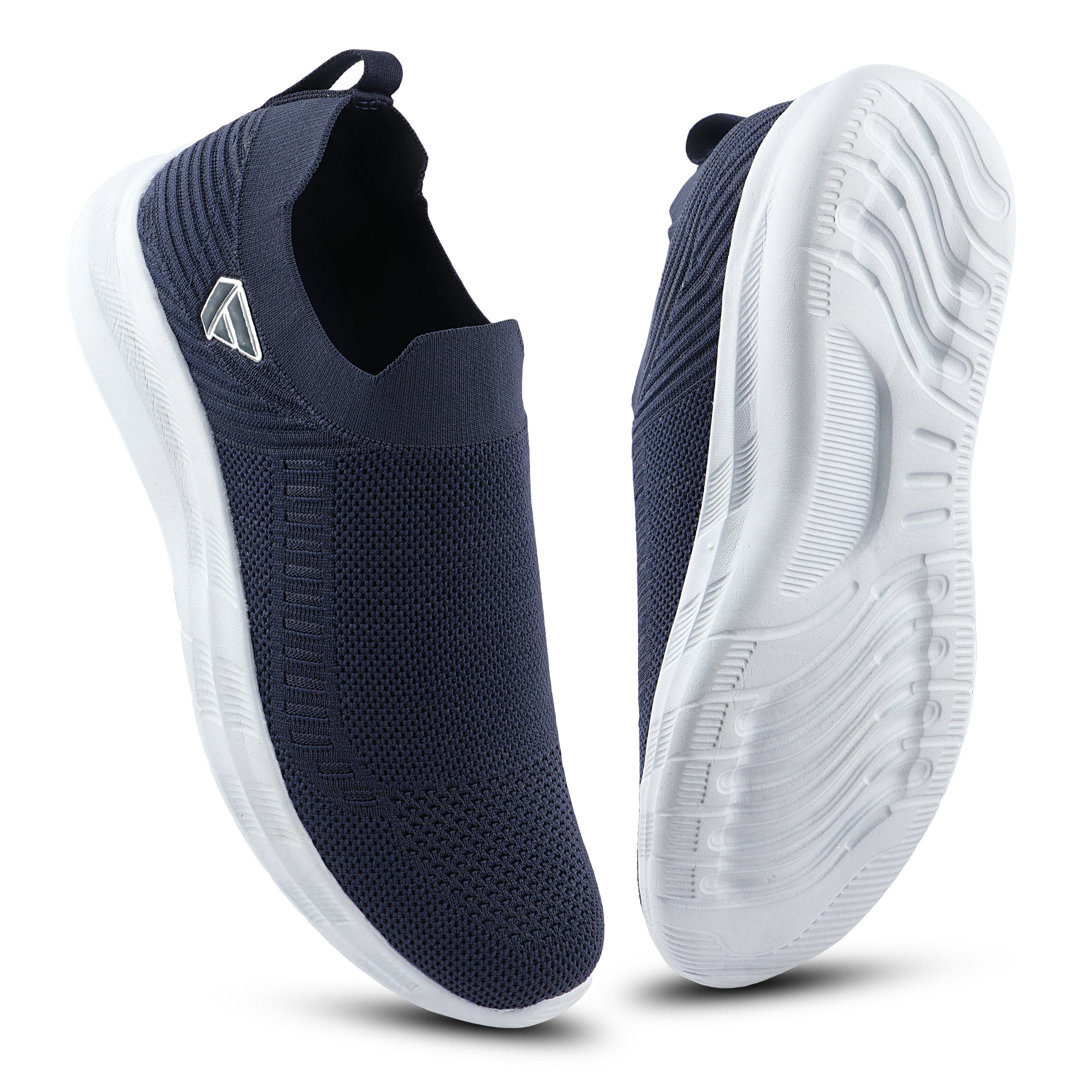 FUEL Flash Lightweight & Breathable Cushioned EVA Sole Slip-On Sports Shoes for Men's (Navy)