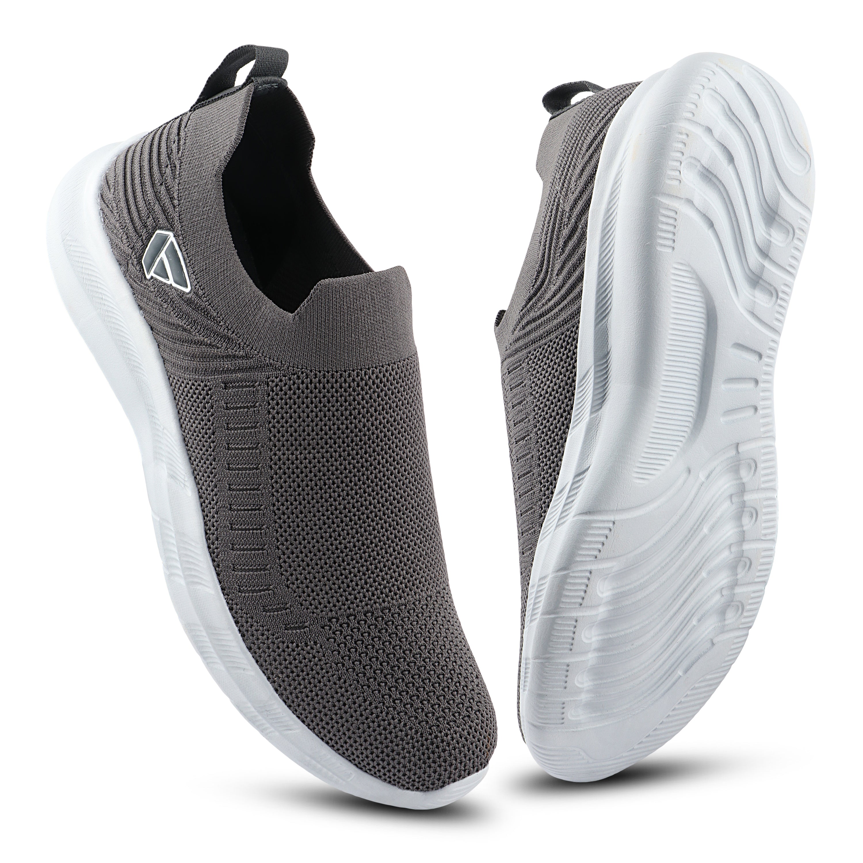 FUEL Flash Lightweight & Breathable Cushioned EVA Sole Slip-On Sports Shoes for Men's (Grey)