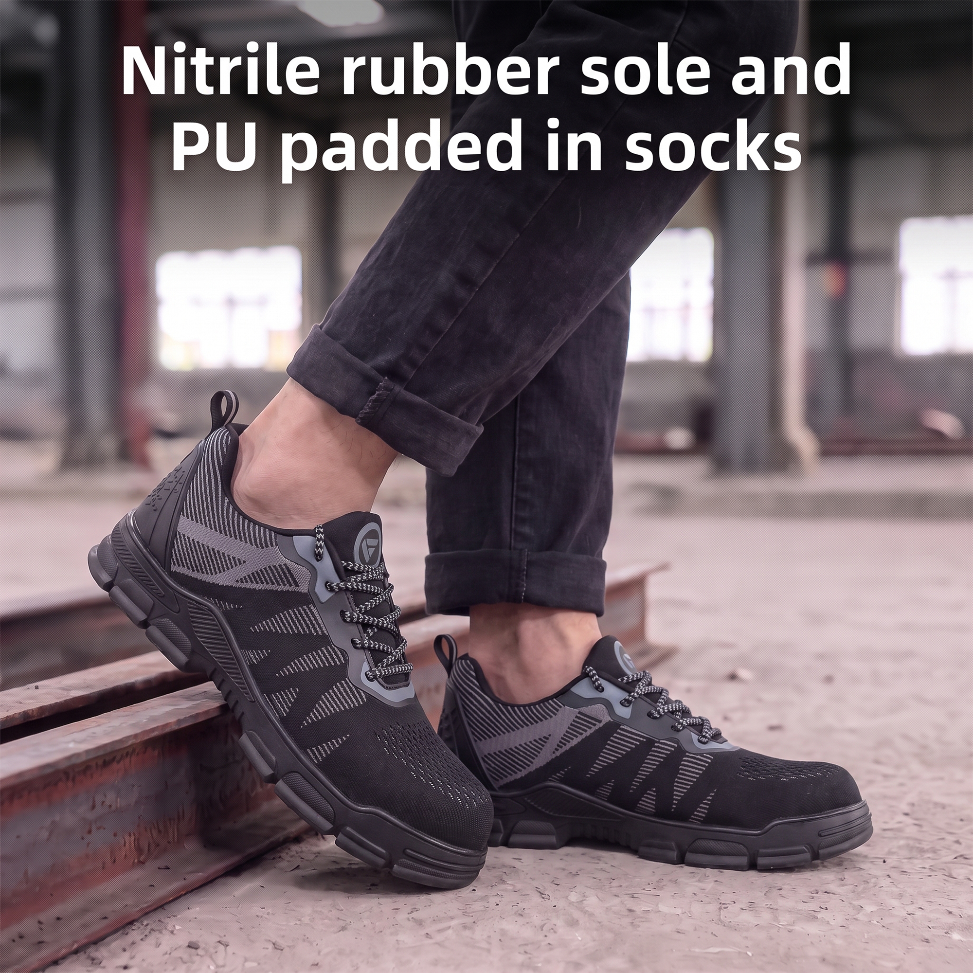 FUEL Reevon-02 Lightweight Knitted Fabric Upper in Kevlar Insole Industrial Safety Shoes with Composit toe cap (200J)