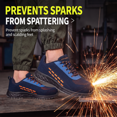 FUEL Armour 1 DD ISI Marked Strong Knitting Upper Breathable Safety Shoes for Men's Steel Toe Cap With Double Density Rubberized PVC Sole (Navy)