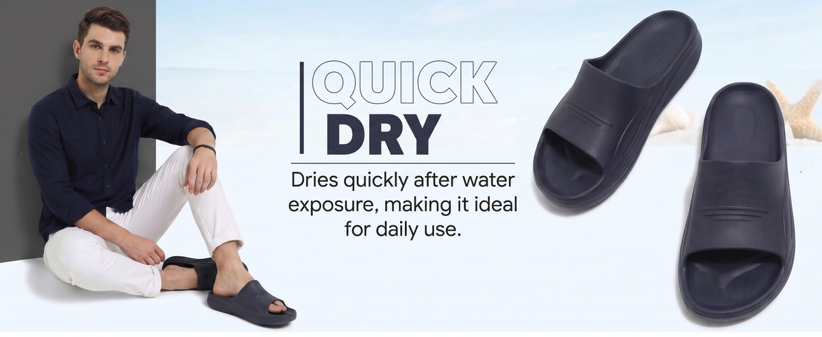 FUEL Cloud Cushioned Footbed and Lightweight Slip-On Design with Anti-Slip Sole for Men's (Black)