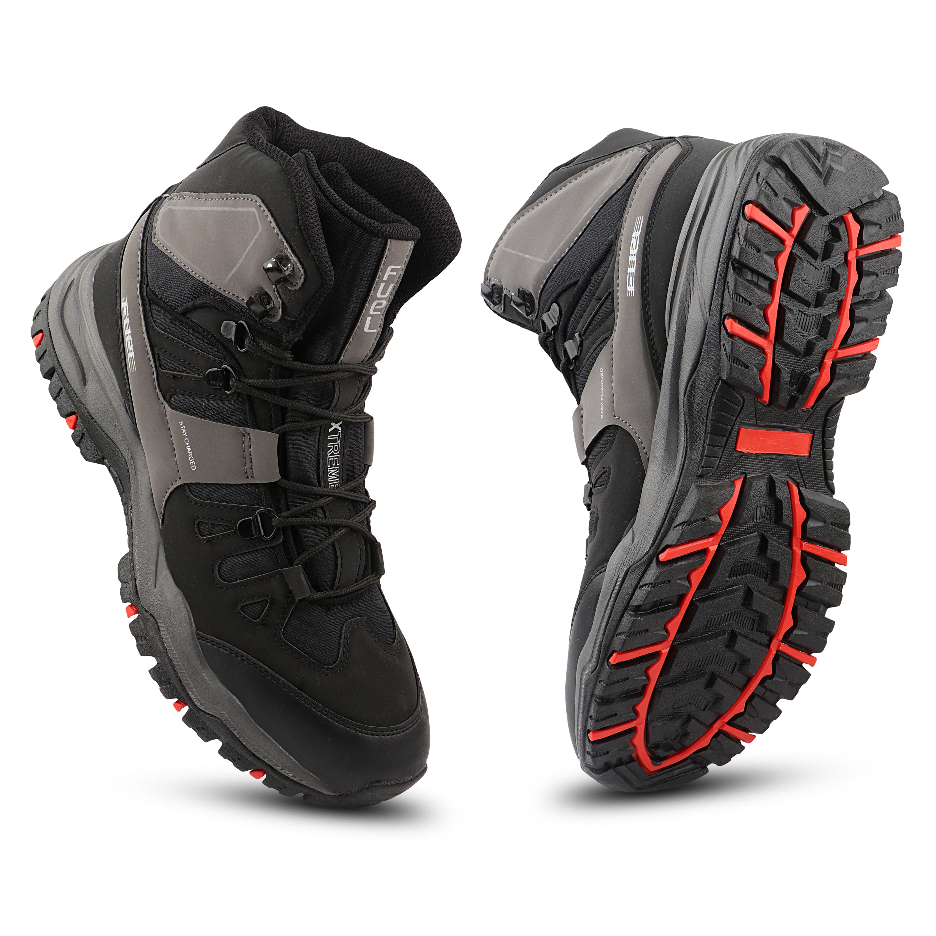 FUEL Force Lightweight & Comfort Shock-Absorbing Sole of Secure Lace-Up Fit Shoes for Men's (Black)