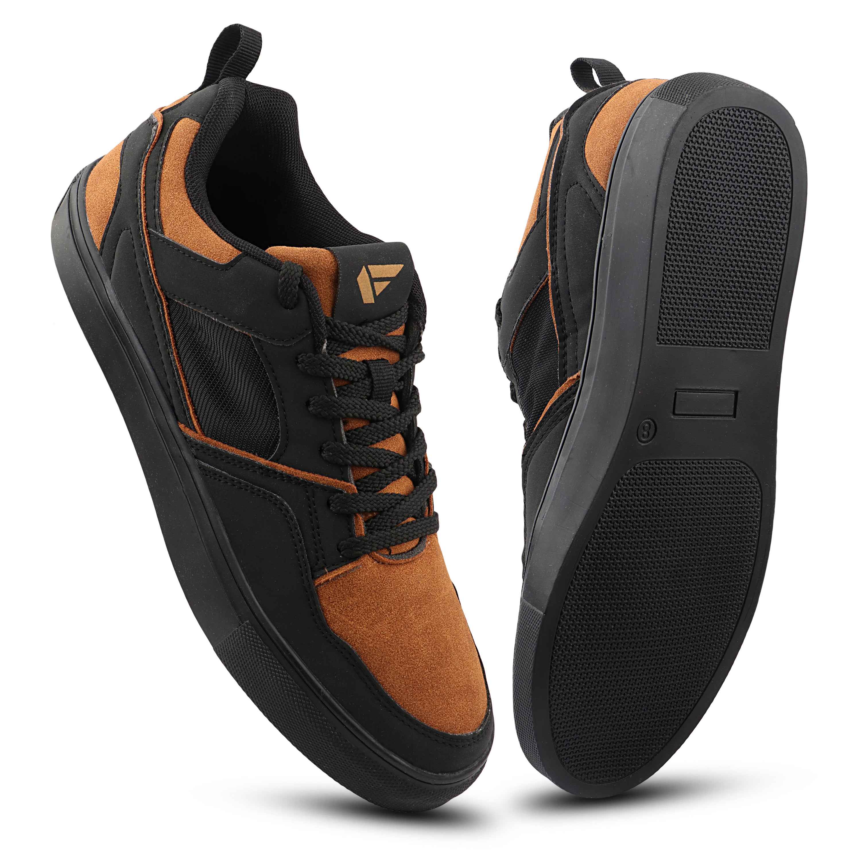 FUEL Nava-08 Lightweight Casual & Running Shock-Absorbing Comfort TPR Sole Sports Shoes for Men's (Black)
