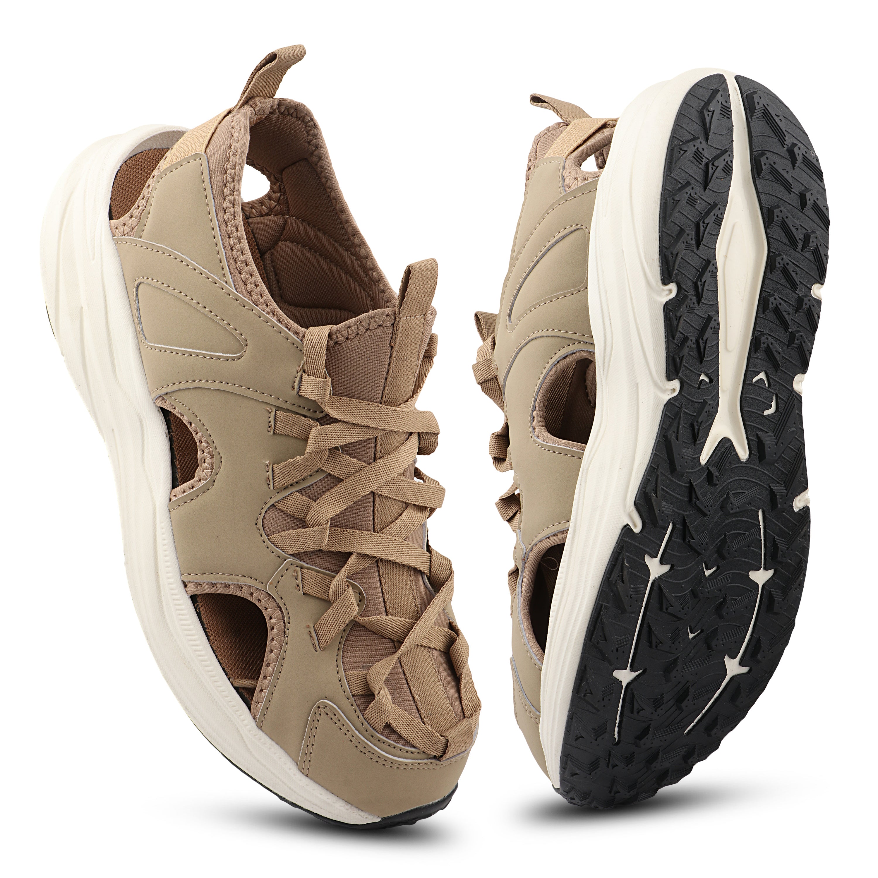 FUEL Crosspro Lightweight & Comfort Secure Fit Sports & Travel Fisherman Sandal for Men (Beige)