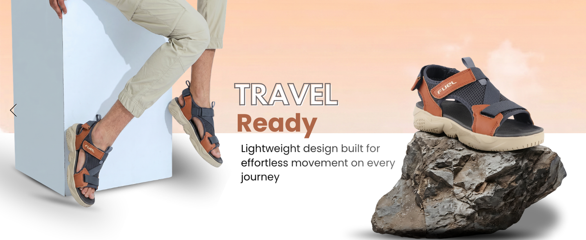 FUEL Gabbro Chunky Sports Sandals for Men (Grey)