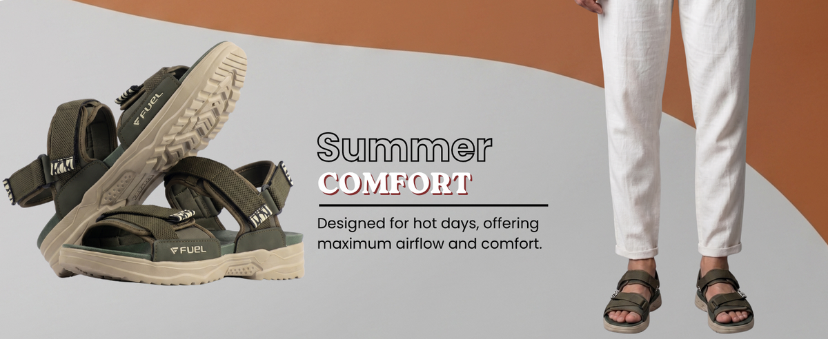 FUEL Combat-01 Breathable & Anti-Skid Outdoor Sandals For Men's (Olive)