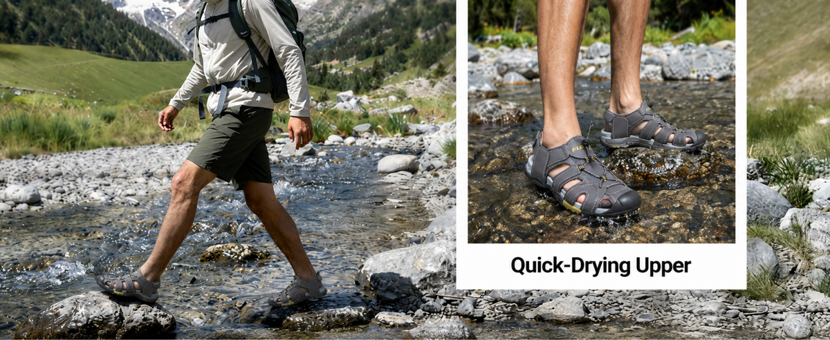 FUEL Warriors Lightweight & All-Day Comfort Sandals for Men's (Grey)