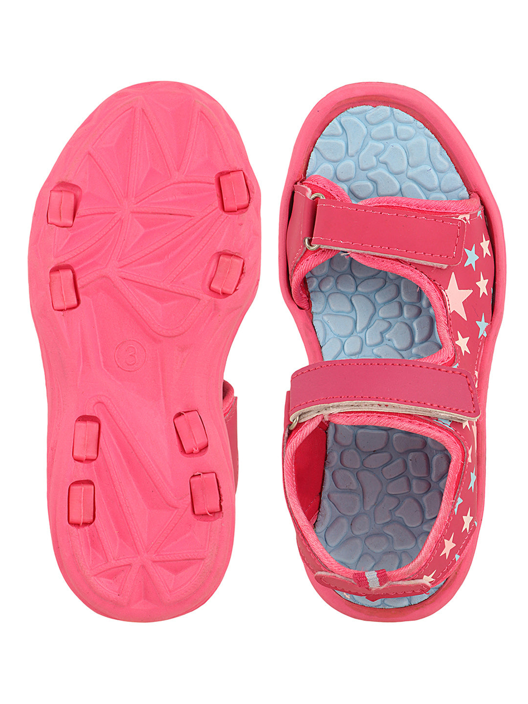 FUEL Twinkle-Toe Open Toe Two Strap Sandals with Comfort Sole For Little Girls