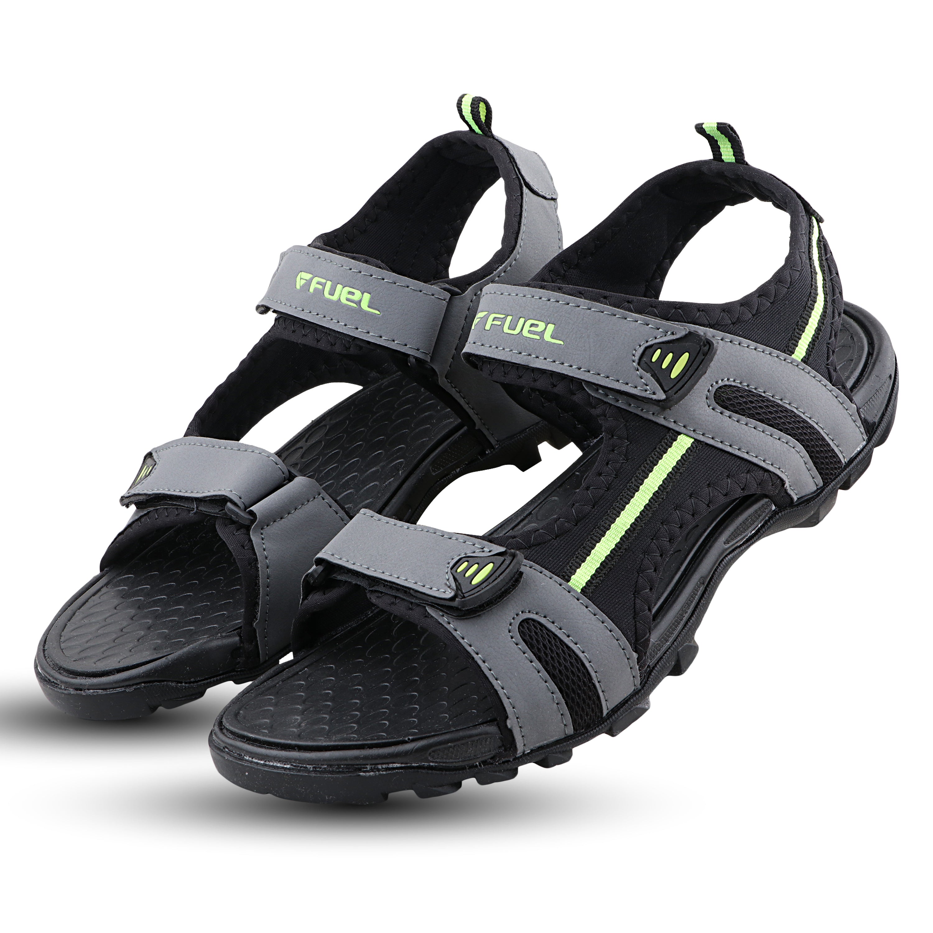 FUEL Punch-04 Trendy & Comfortable with Soft Cushioned Insole Sports Sandals for Men (Grey)