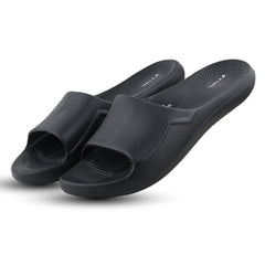 Fuel Swift Black Comfort Slides with Textured EVA Sole, Anti-Slip Slip-On Slippers