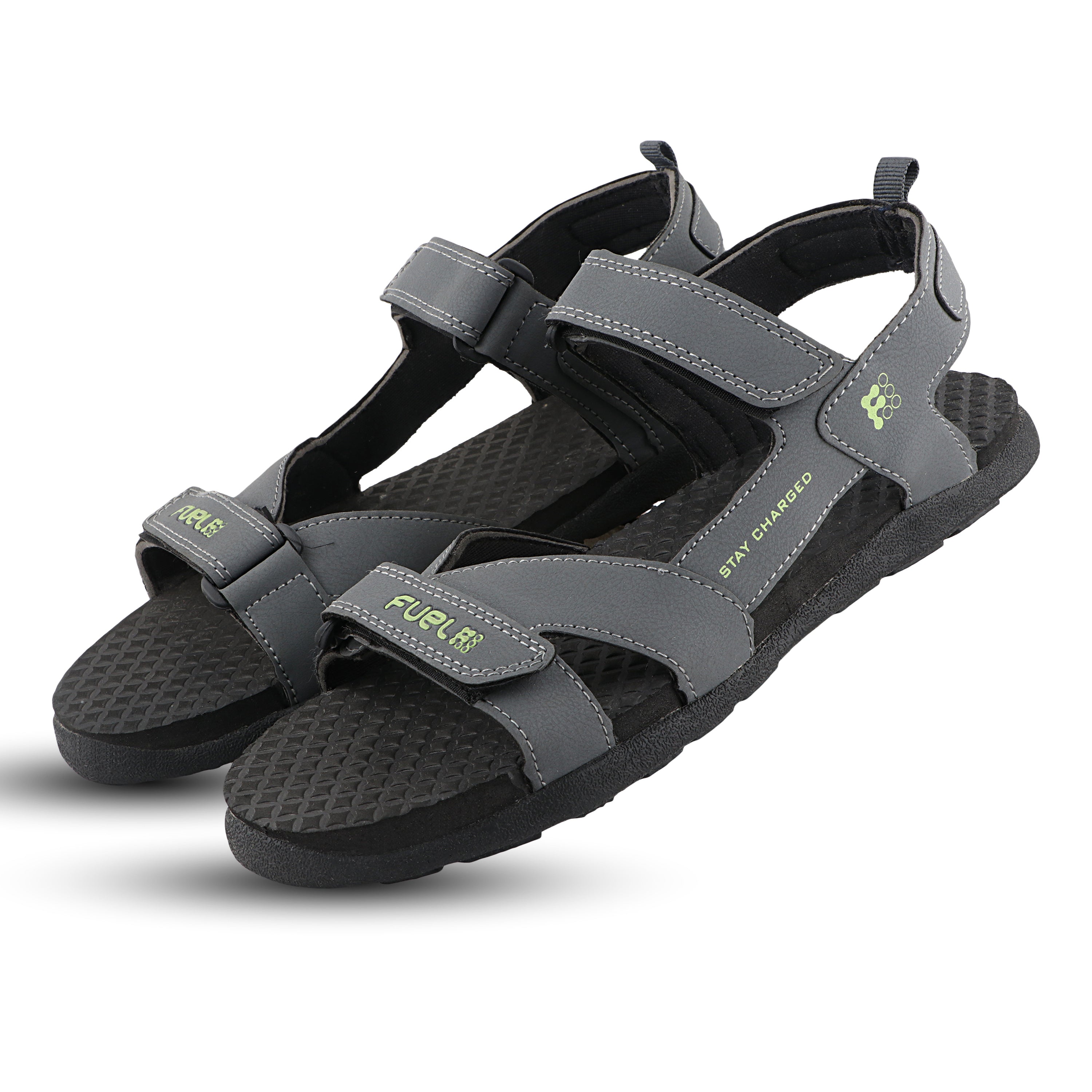 FUEL Roadster-02 Ultra Light-Weight Sports Sandals For Men (Dark-Grey)