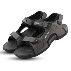 FUEL 2112-07 Tough Grip Sole Adjustable Velcro Sports Sandals (Grey)