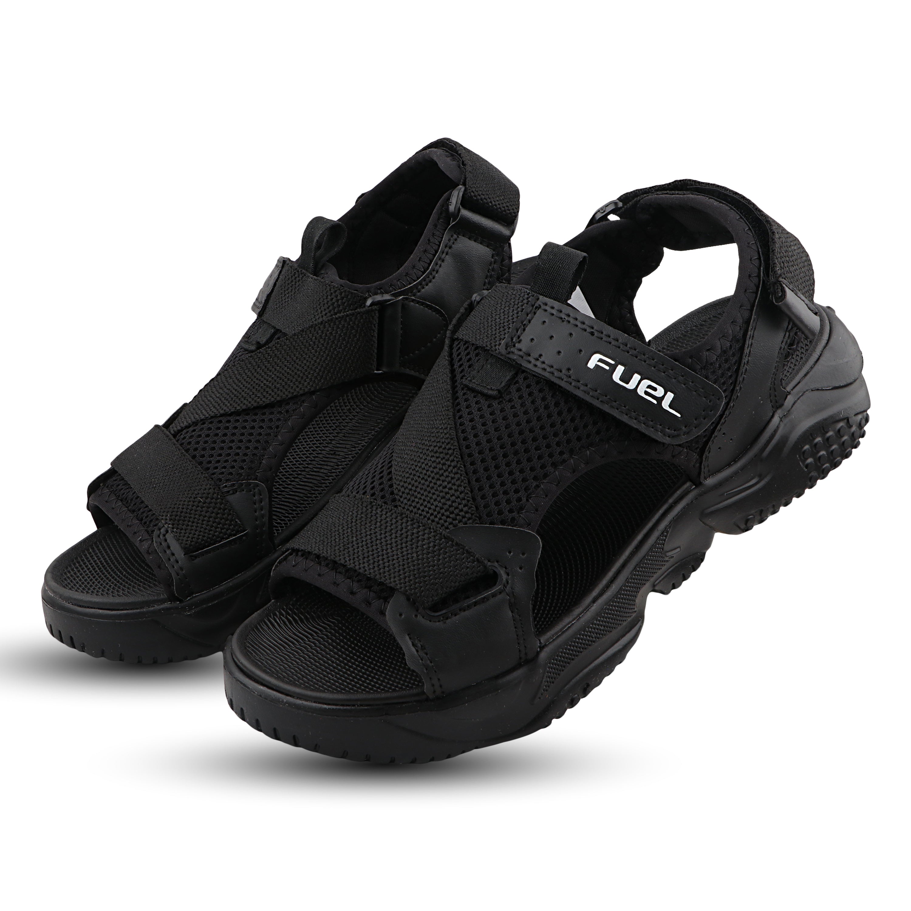 FUEL Gabbro Chunky Sports Sandals for Men (Black)