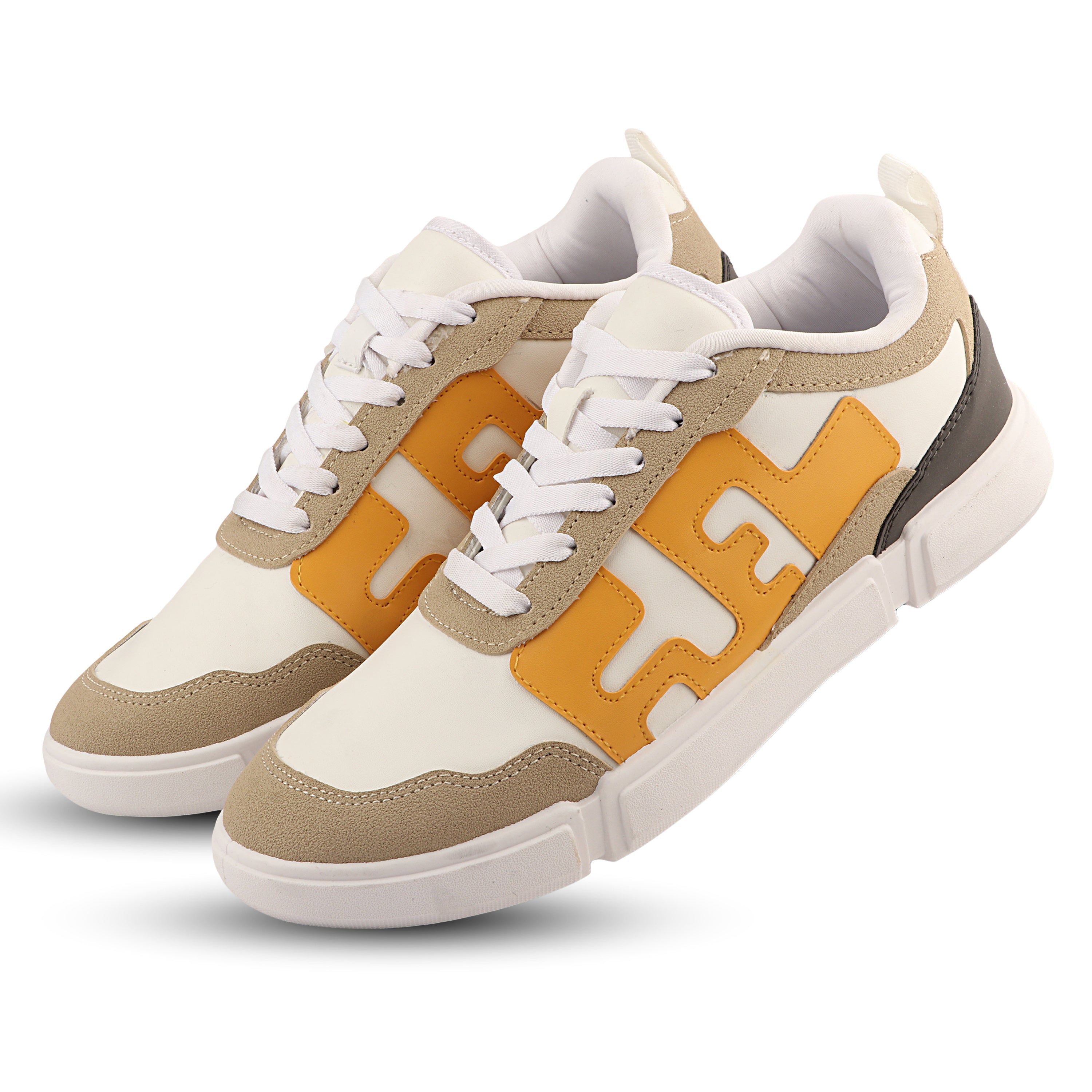 FUEL Striker Athletic Lightweight with Durable PVC Sole and Cushioned Comfort Shoes for Men's (White)