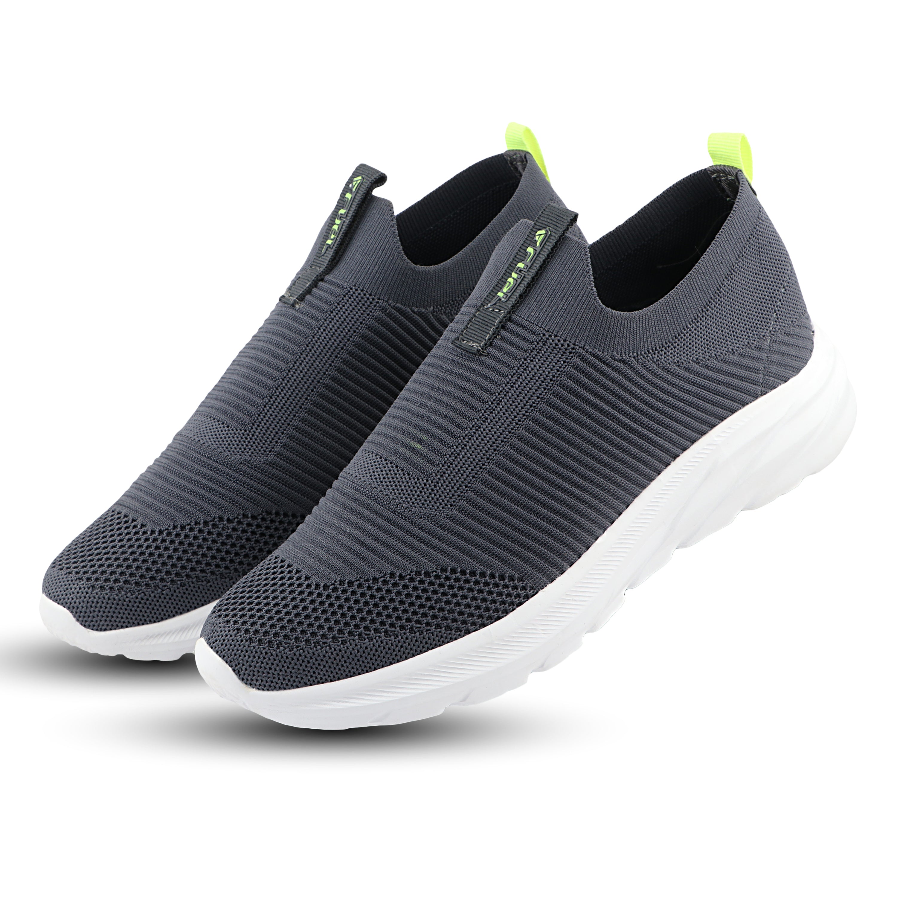 FUEL Flash-02 Soft Cushioned Insole and Breathable Knit Upper with EVA Sole & Casual Slip-On Sports Shoes for Men (Grey)