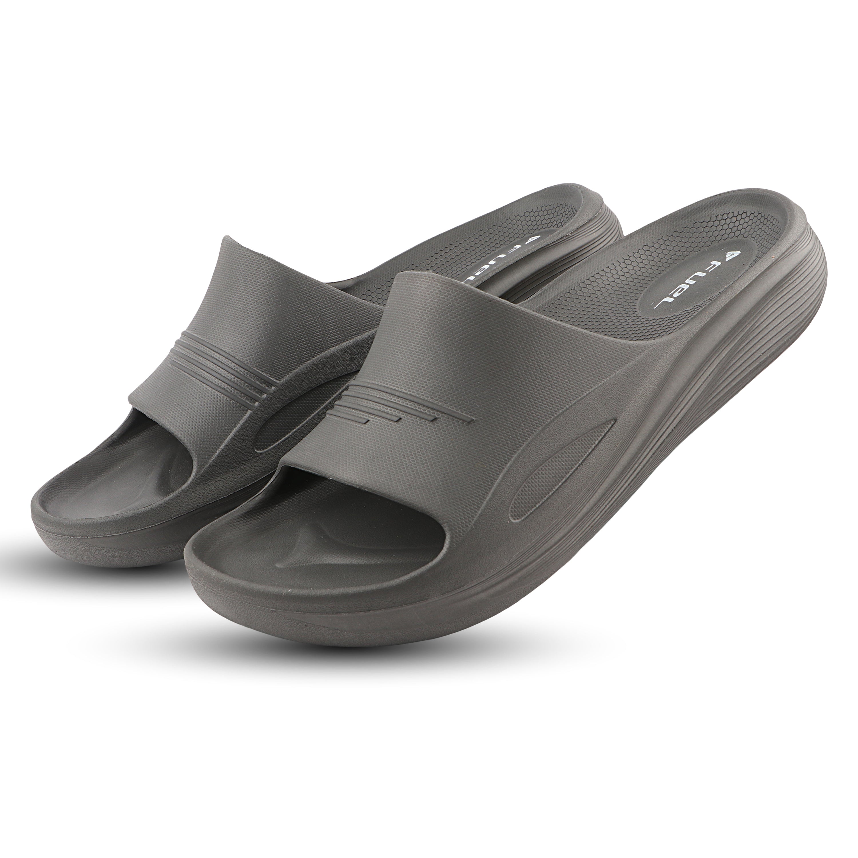 FUEL Cloud Cushioned Footbed and Lightweight Slip-On Design with Anti-Slip Sole for Men's (Grey)