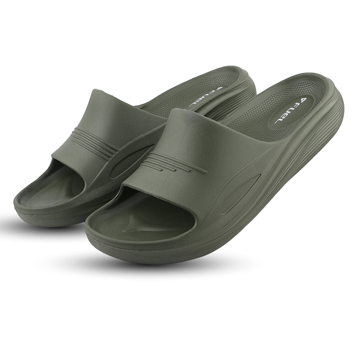 FUEL Cloud Cushioned Footbed and Lightweight Slip-On Design with Anti-Slip Sole for Men's (Olive)