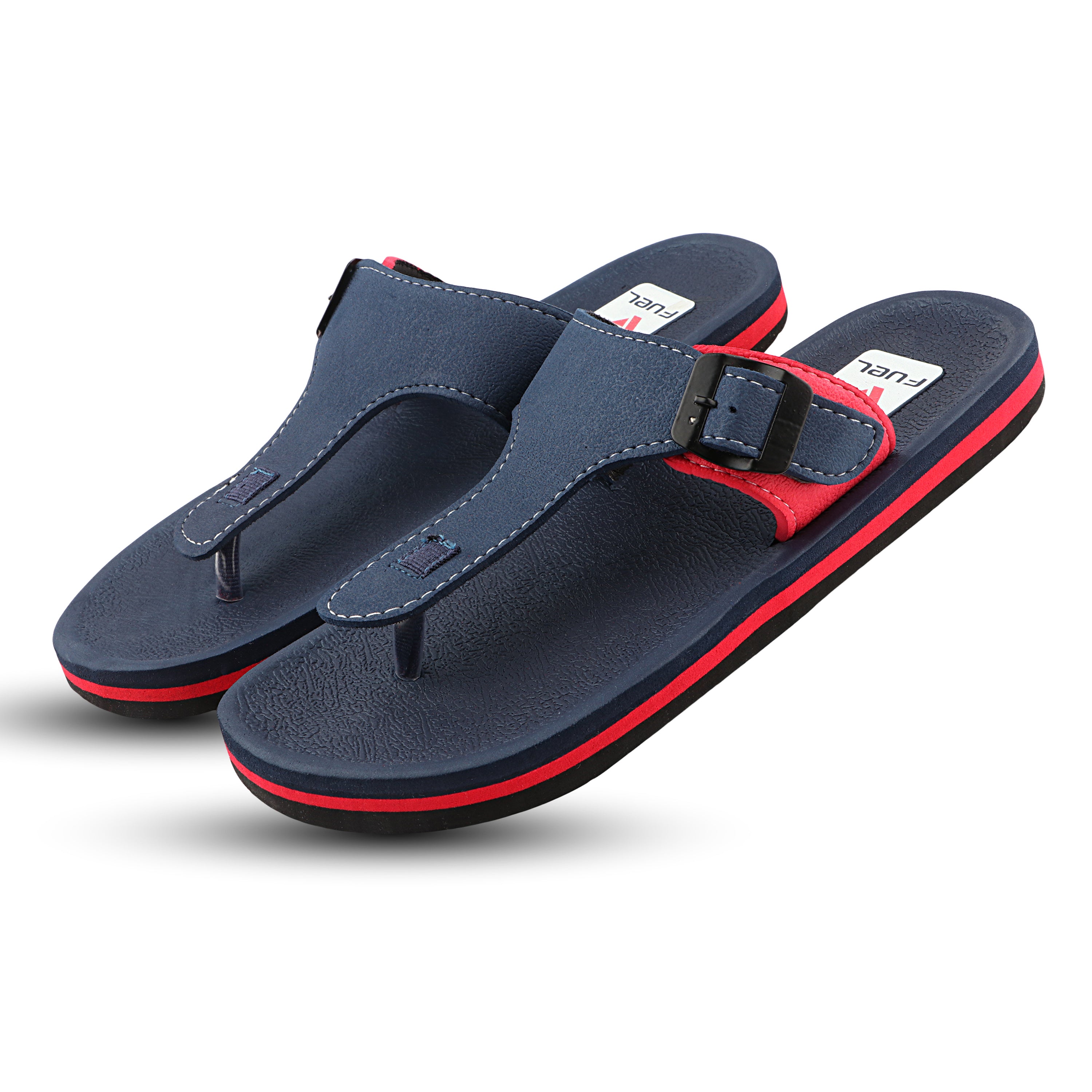 FUEL Walkfit Flexible EVA Sole Slippers with Cushioned Support for Men's (Navy)