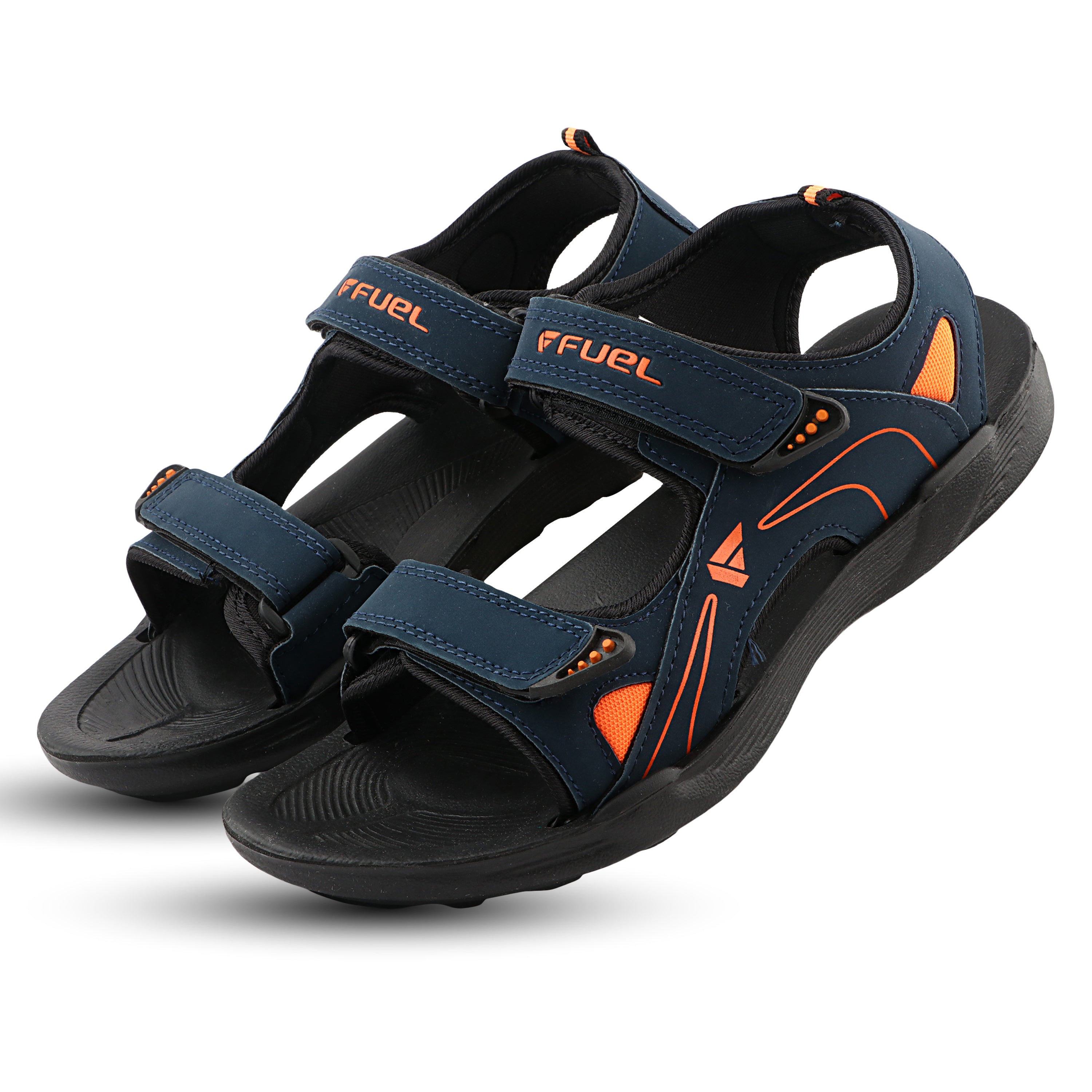 FUEL SA-06 Trendy Outdoor with Anti-Skid Sole & Soft Footbed Sandals for Men's (Black)