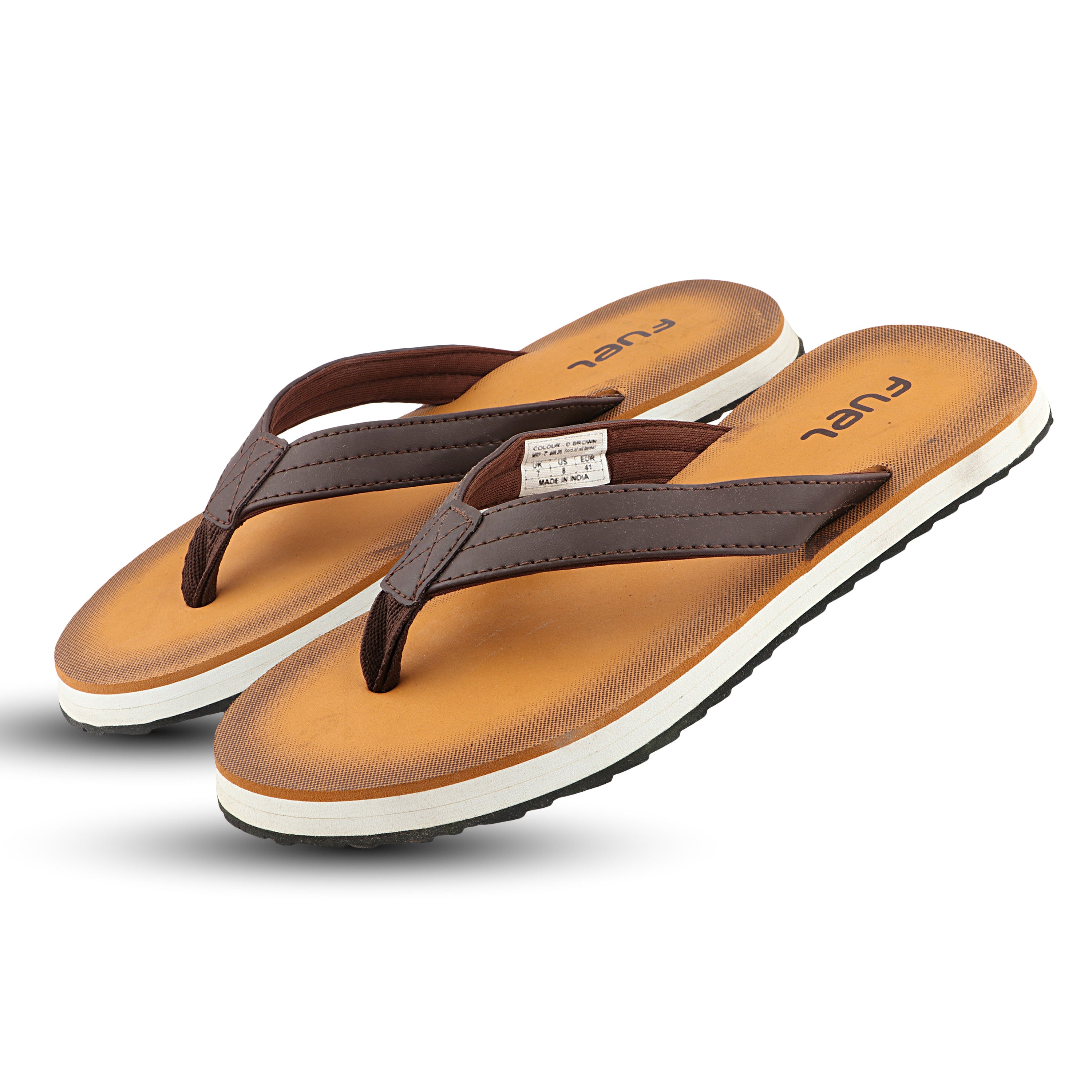 FUEL Roman Lightweight and Comfortable with Soft Cushioning and Superior Grip Slipper for Men's (Brown)