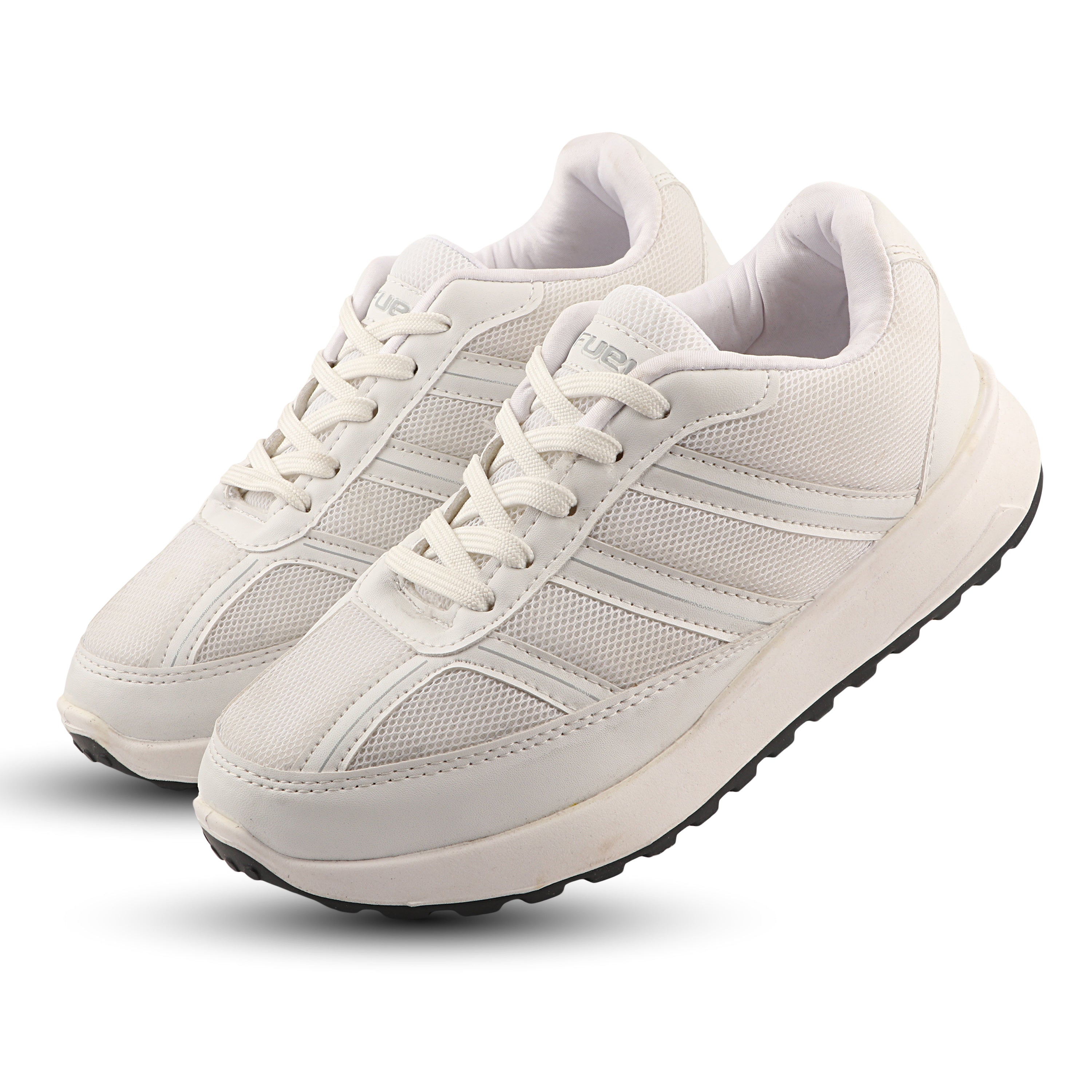 FUEL Frenzy Lightweight & Durable with Stylish Corduroy Cushioned Comfort Durable PVC Sole for Men's (White)