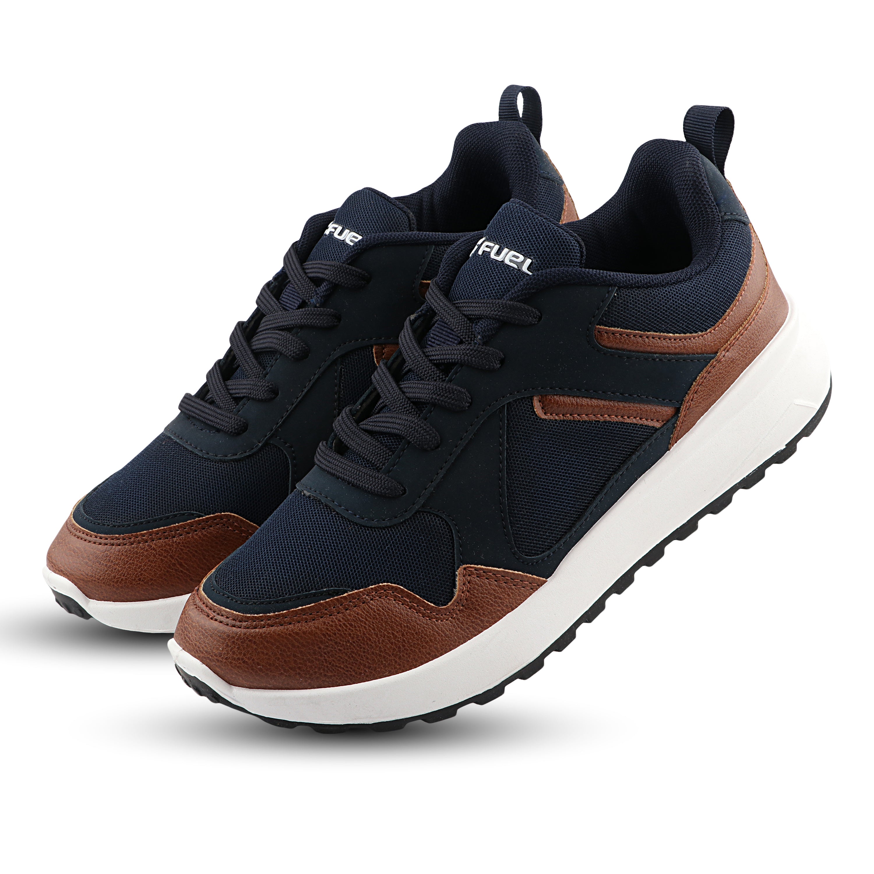 Fuel Neostep-01 Casual Sports Shoes  Lightweight Walking & Running Sneakers For Men's (Navy/Tan)