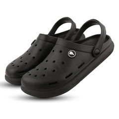 FUEL 1101 Lightweight and Comfortable Slip-On Casual Clogs with Cushioned Footbed Clogs for Men's (Black)
